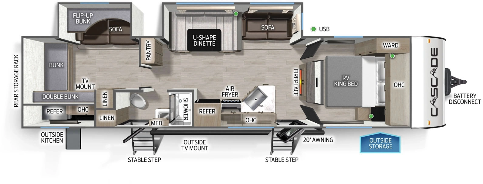 Cascade 301BHC Floorplan